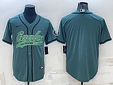 Men's Philadelphia Eagles Blank Green With Patch Cool Base Stitched Baseball Jersey,baseball caps,new era cap wholesale,wholesale hats